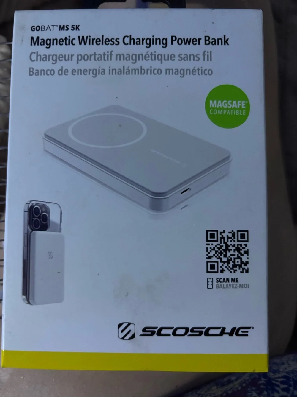 Scosche Magnetic Wireless Charging Power Bank - White (MagSafe Compatible)